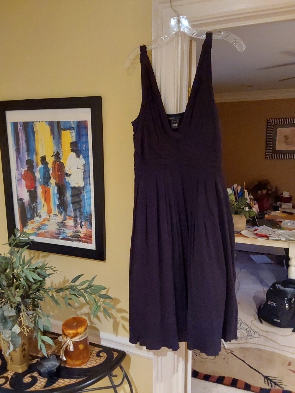 Marc Jacobs Deep Plum Sleeveless V-Neck Dress